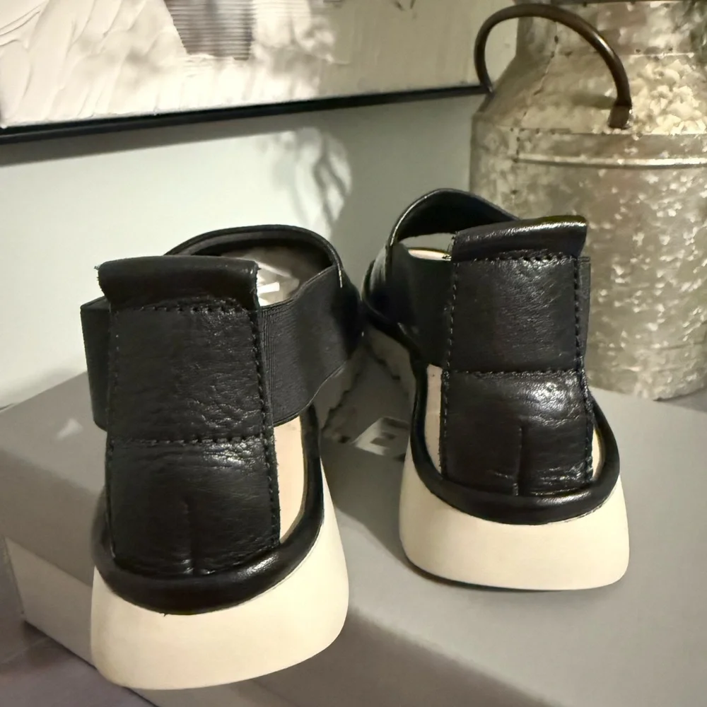 The Flexx Black Leather Sandals with Cream Sole New - Picture 3 of 11